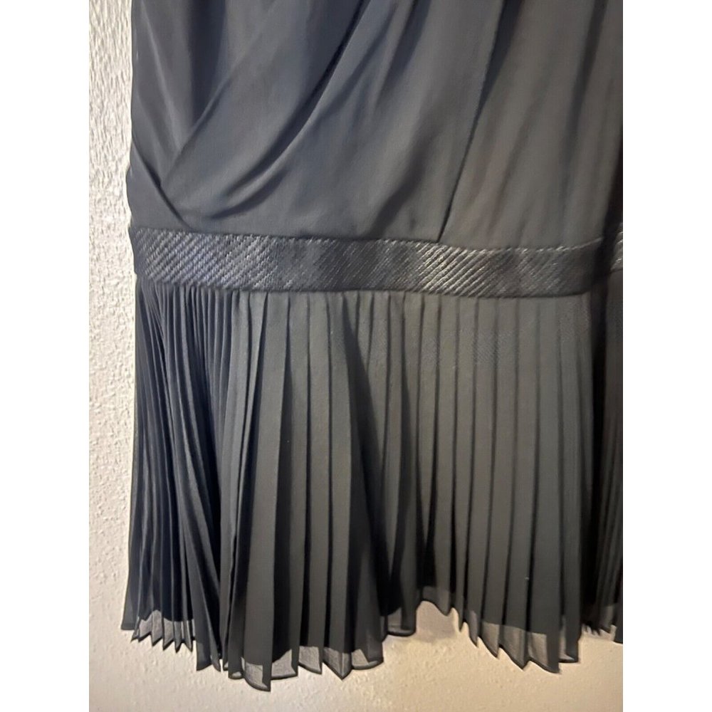Rag & Bone Dress 6 Black Stretch Silk Rich Drape Pleat Trim - Picture 7 of 15